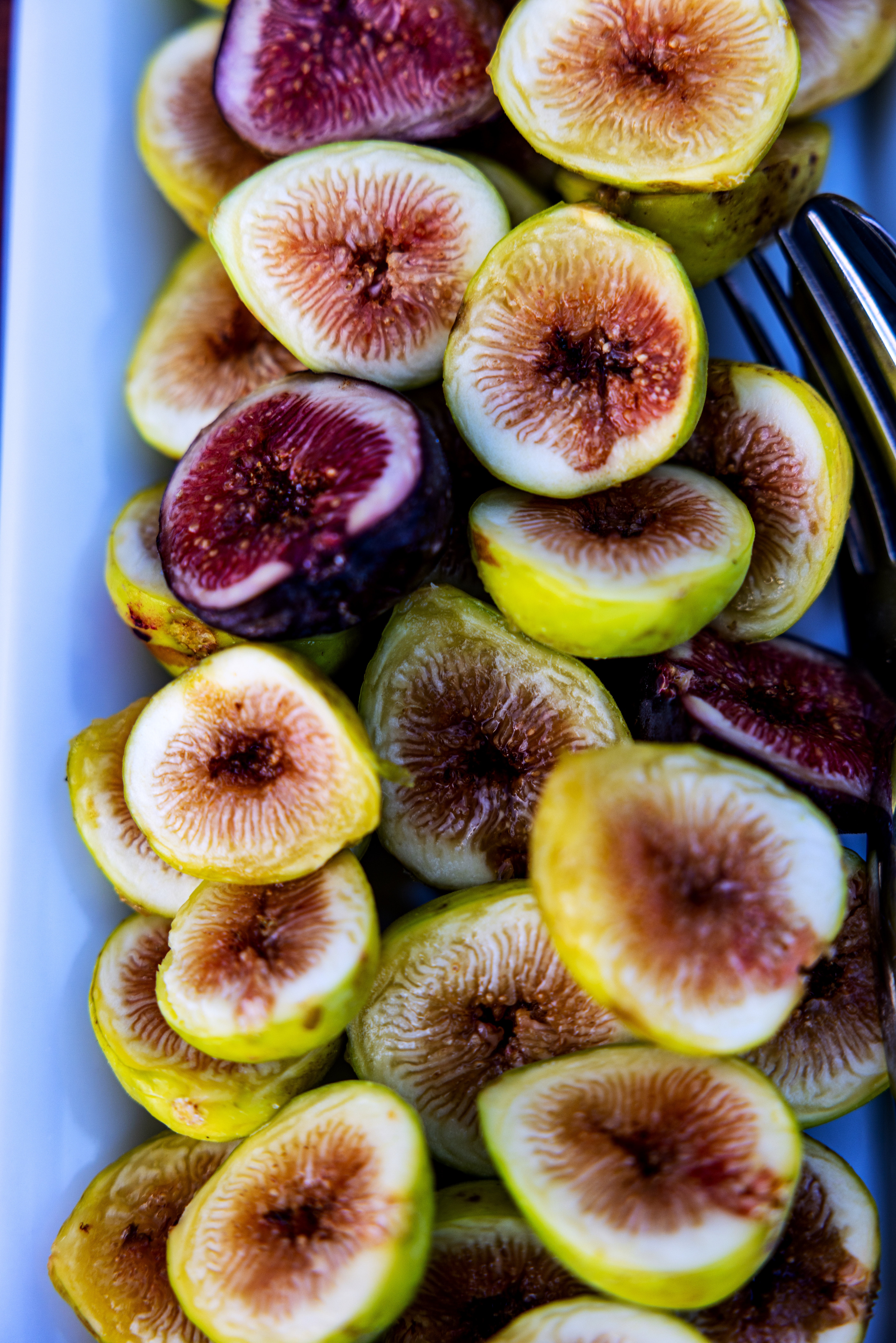 Catered figs Green and purple figs at catering event by Roscioli NYC